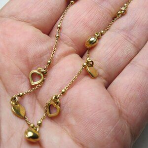 18k *925 Sterling Silver Multi charm Anklet Bracelet